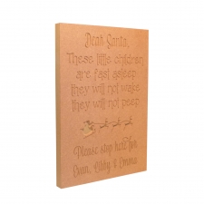 Dear Santa, These little... Large Engraved Plaque (18mm)