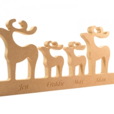 Engraved Classic Reindeer Family on a Plinth (18mm)