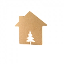 House with Christmas Tree Door (18mm)