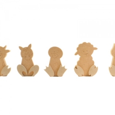 Wonky Farm Animals, Set of 5 (18mm)