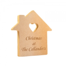 House with Heart cut out, Engraved, 'Christmas at the ...' (18mm)