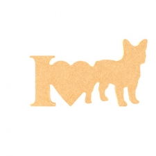 I Love French Bulldog Sign (18mm)