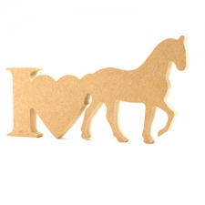 I Love Horses Sign (18mm)