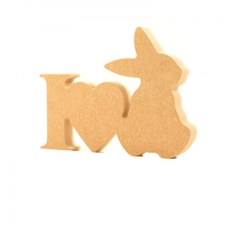 I Love Rabbits Sign (18mm)