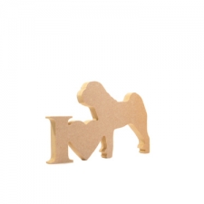 I Love Shar Pei Sign (18mm)