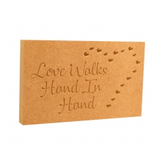 Love Walks Hand In Hand, Engraved Plaque (18mm)