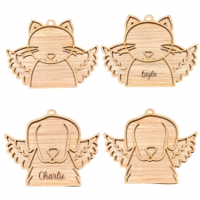 Oak Veneer Memorial Cat/Dog Hanging Decoration (4mm)