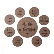 Positive Affirmation Discs (4mm Oak)