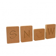 Snow Letter Blocks, Engraved (18mm)