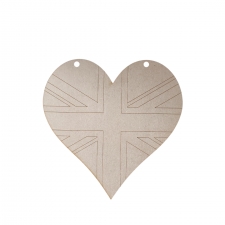 Union Jack Hanging Heart (3mm)