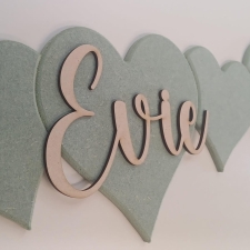 Wall Display Names - Hearts (6mm & 3mm)