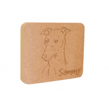 Whippet Dog Face Plaque (18mm)