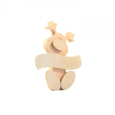 Wonky Reindeer with Sign (18mm)